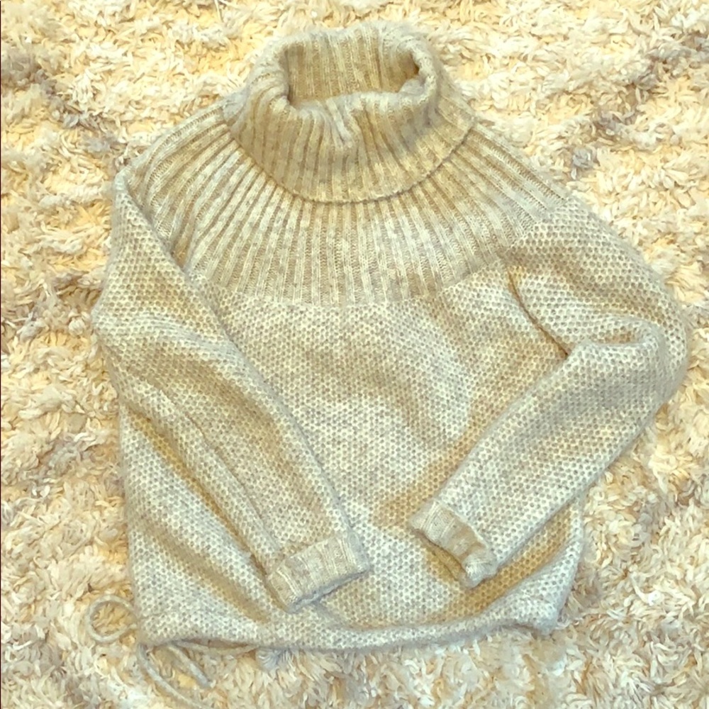 Madewell chunky crop Turtleneck Grey Heather S
